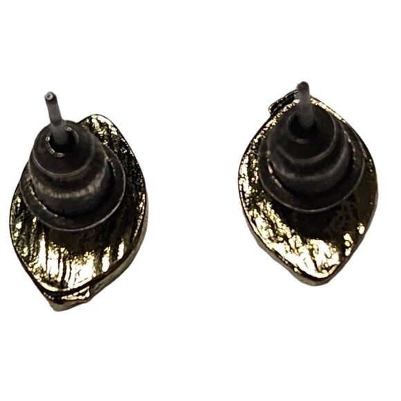 Evil Eye Stud Purple Rhinestone Earrings Gold Tone Finish Protection Jewelry - Picture 3 of 4